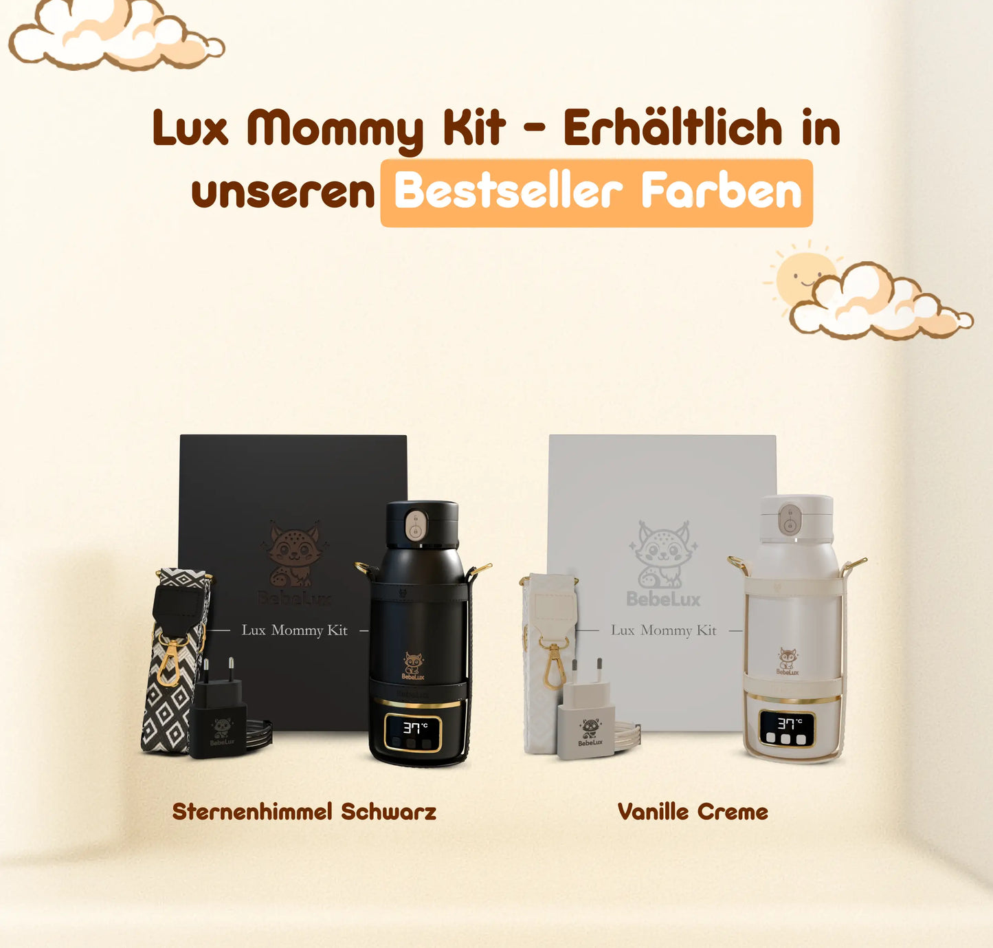 BebeWarm V2 – Kabelloser Babyflaschenwärmer mit Sterilisationsfunktion (37 °C in 2 Min)