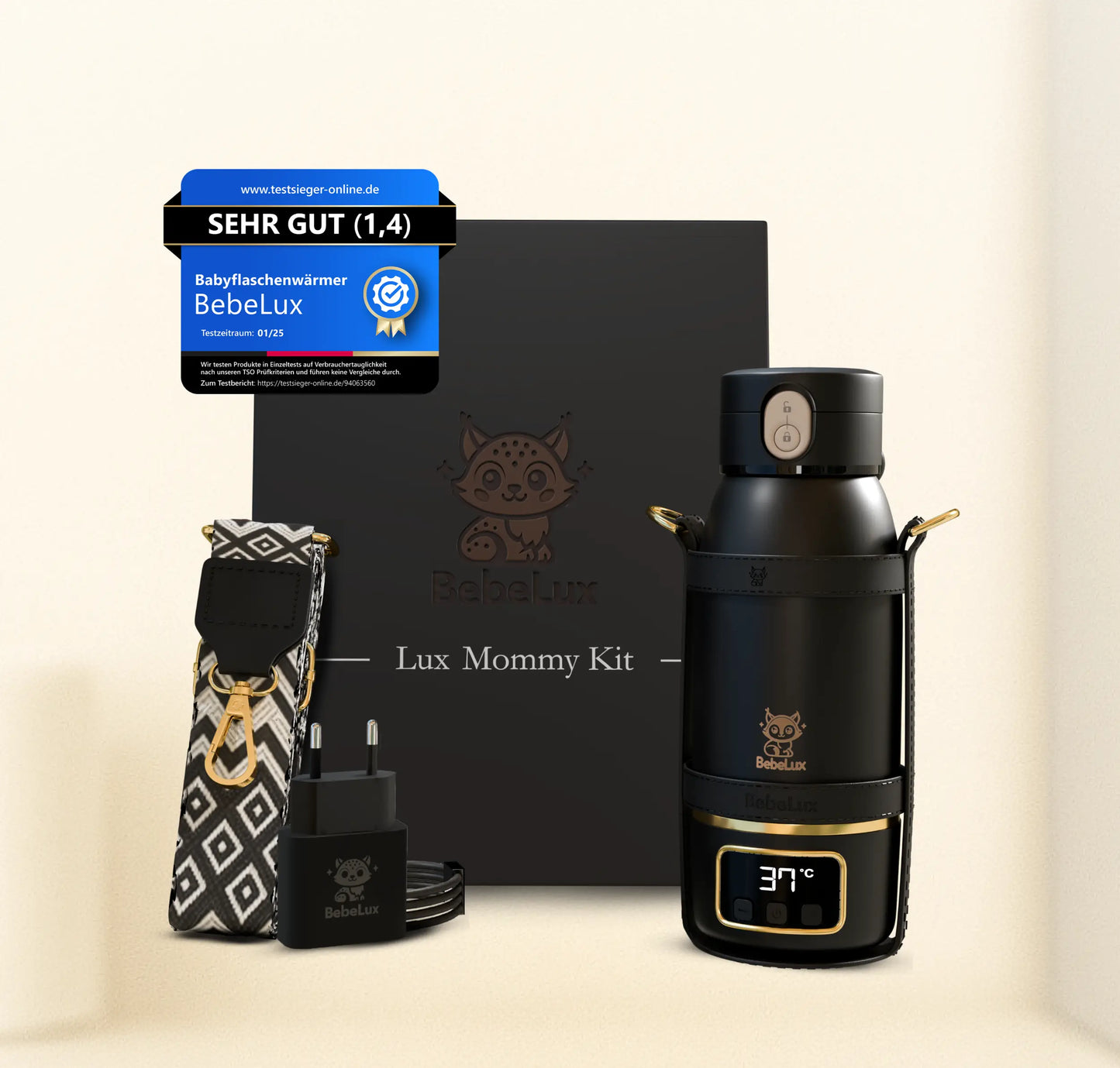 BebeWarm V2 – Kabelloser Babyflaschenwärmer mit Sterilisationsfunktion (37 °C in 2 Min)