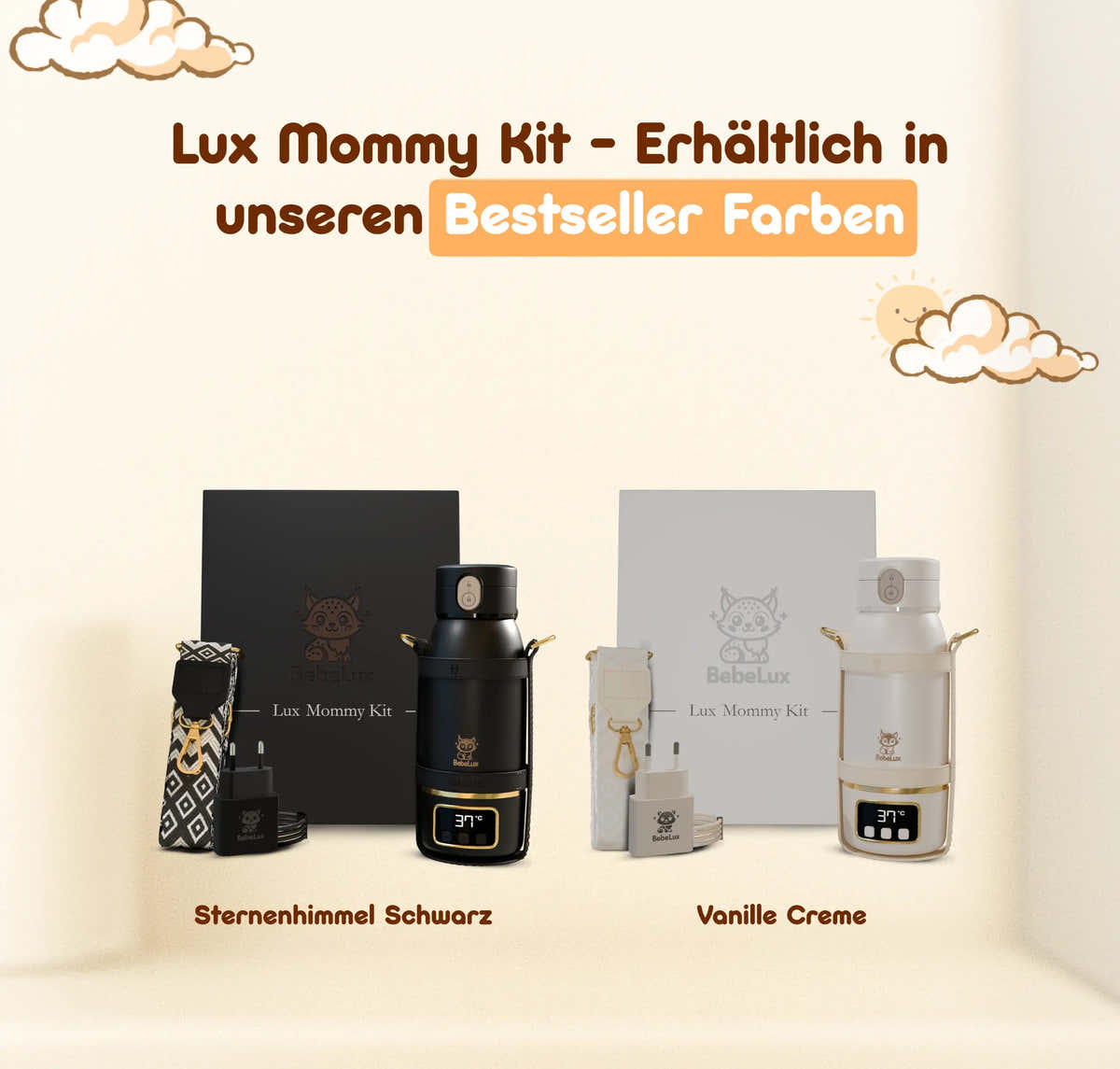 BebeWarm V2 – Kabelloser Babyflaschenwärmer mit Sterilisationsfunktion (37 °C in 2 Min)