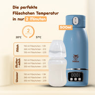 BebeWarm V2 – Kabelloser Babyflaschenwärmer mit Sterilisationsfunktion (37 °C in 2 Min)
